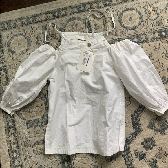 Jil Sander White Off-Shoulder Blouse - Picture 4 of 15